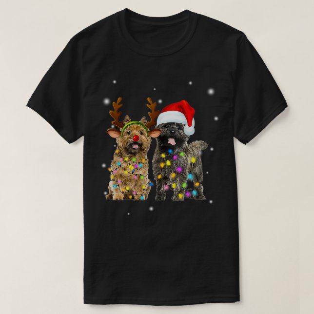 Cairn Terrier Christmas Reindeer Dog Lover T-Shirt (Design vorne)