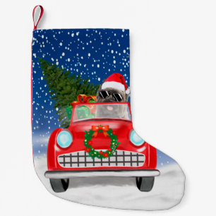 Cairn Terrier Dog Autofahrer im Schnee Weihnachten Kleiner Weihnachtsstrumpf