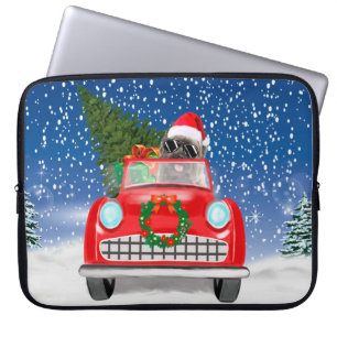 Cairn Terrier Dog Autofahrer im Schnee Weihnachten Laptopschutzhülle