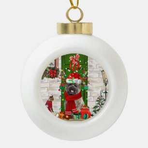Cairn Terrier Dog Christmas Keramik Kugel-Ornament
