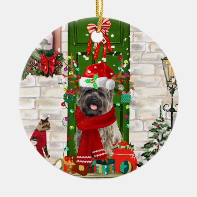 Cairn Terrier Dog Christmas Keramik Ornament (Vorne)