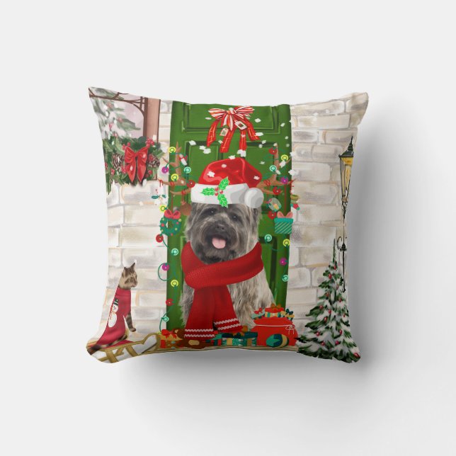 Cairn Terrier Dog Christmas Kissen (Vorderseite)