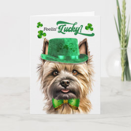 Cairn Terrier Dog Feelin' Lucky St Patrick's Day Feiertagskarte