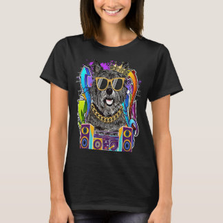 Cairn Terrier Dog Hip Hop 90er Rap Music T-Shirt