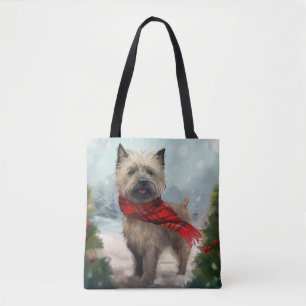 Cairn Terrier Dog im Schnee Weihnachten