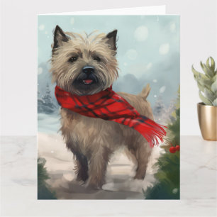Cairn Terrier Dog im Schnee Weihnachten Karte