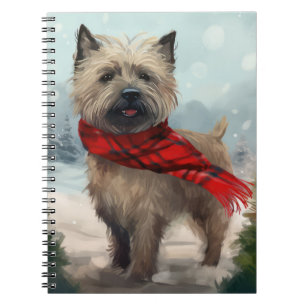 Cairn Terrier Dog im Schnee Weihnachten Notizblock