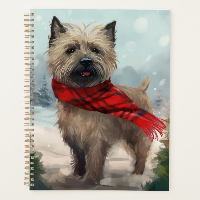 Cairn Terrier Dog im Schnee Weihnachten Planer (Vorderseite)