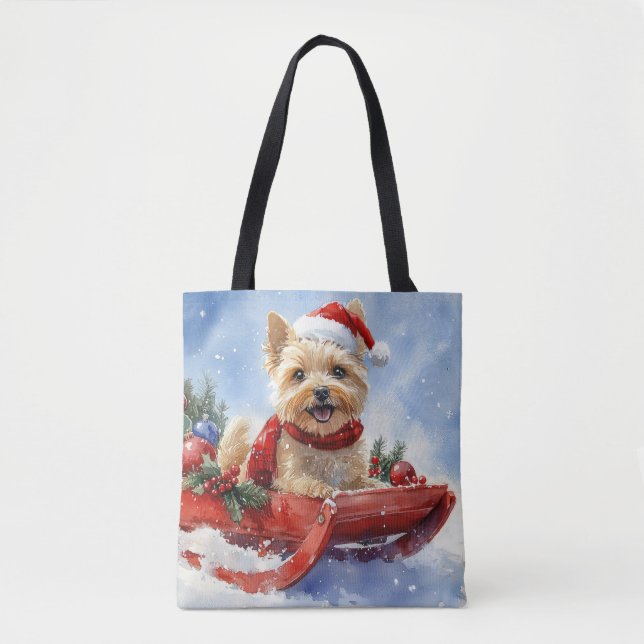 Cairn Terrier Dog in Sledge Let it Schnee Weihnach (Vorderseite)