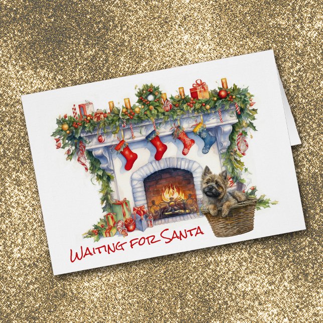 Cairn Terrier Dog Kamin warten auf Santa (Von Creator hochgeladen)