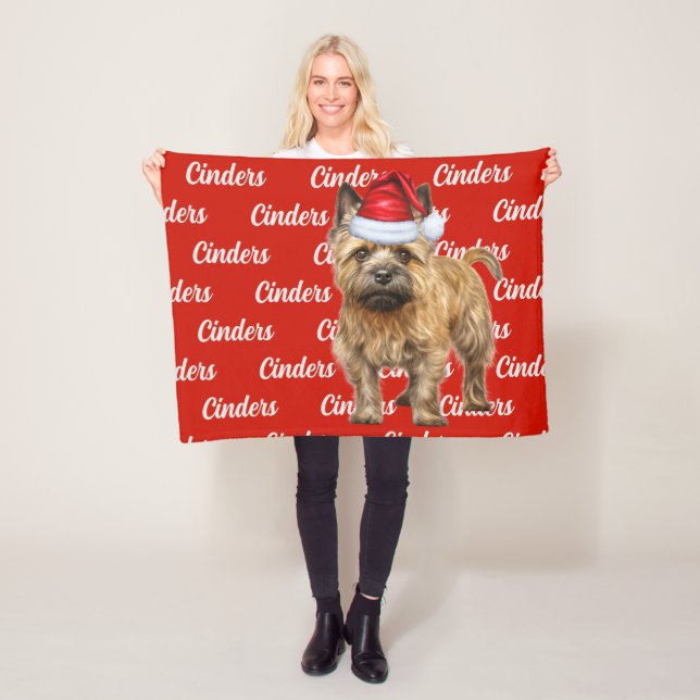 Cairn Terrier Dog mit Namen Gemustert Weihnachten Fleecedecke (Beispiel)