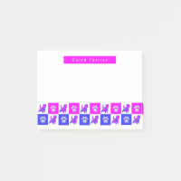 Cairn Terrier Dog & Paw Hot Pink & Blue