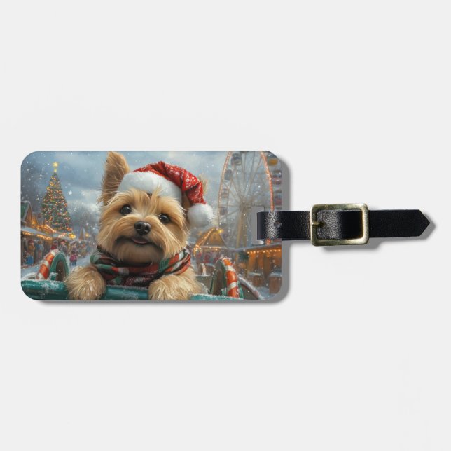 Cairn Terrier Dog Roller Untersetzer Weihnachten Gepäckanhänger (Vorderseite horizontal)