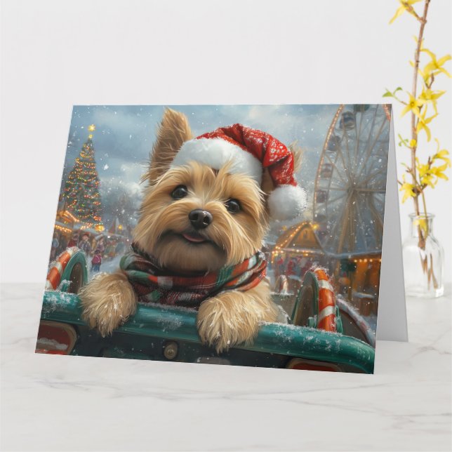 Cairn Terrier Dog Roller Untersetzer Weihnachten Karte (Gelbe Blume)