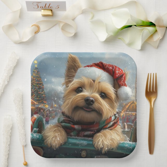 Cairn Terrier Dog Roller Untersetzer Weihnachten Pappteller (Hochzeit)