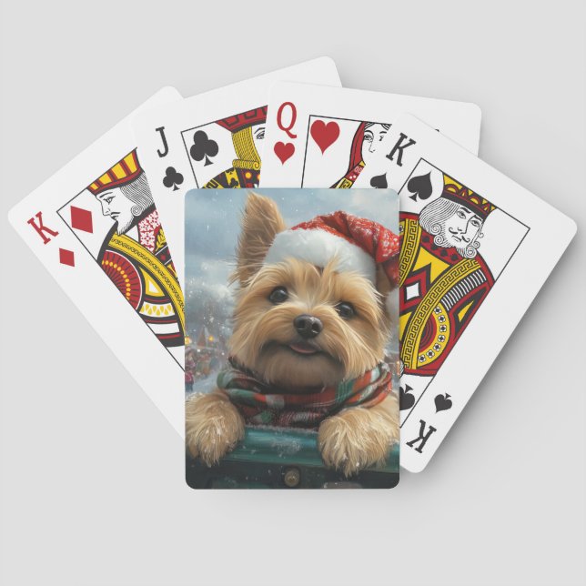 Cairn Terrier Dog Roller Untersetzer Weihnachten Spielkarten (Rückseite)