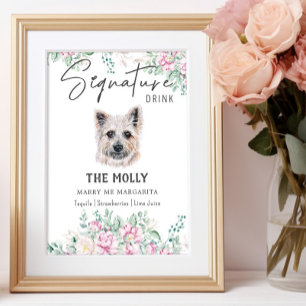 Cairn Terrier Dog Signature Drink Signature Poster
