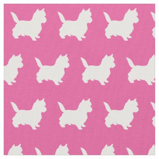 Cairn Terrier Dog Silhouette Pet Pink Stoff (Nahaufnahme)