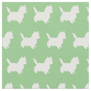 Cairn Terrier Dog Silhouette Pet Sage Green Stoff