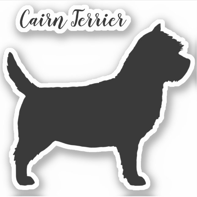 Cairn Terrier Dog Silhouette Vinyl Sticker (Vorderseite)