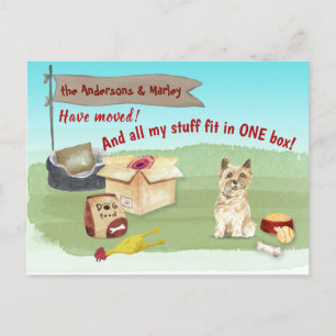 Cairn Terrier Dog Toys unsere neue Zuhause     Postkarte