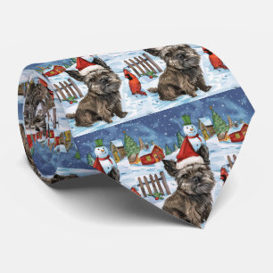 Cairn Terrier Dog Winter Wonderland Weihnachtsfreu Krawatte
