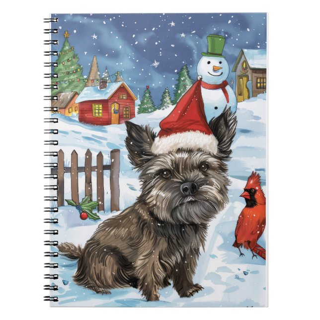 Cairn Terrier Dog Winter Wonderland Weihnachtsfreu Notizblock (Vorderseite)