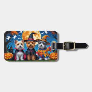 Cairn Terrier Dogs Pumpkin Halloween Funny Gepäckanhänger