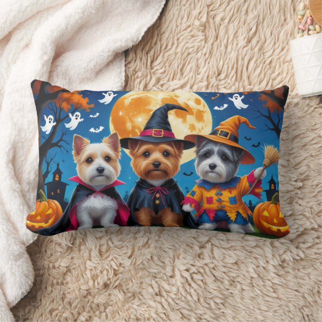 Cairn Terrier Dogs Pumpkin Halloween Funny Lendenkissen (Decke)