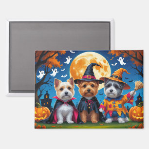 Cairn Terrier Dogs Pumpkin Halloween Funny Magnet