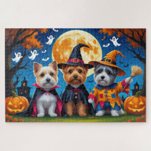Cairn Terrier Dogs Pumpkin Halloween Funny Puzzle