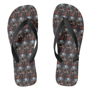 Cairn Terrier fährt Motorrad Halloween Gruselig Flip Flops