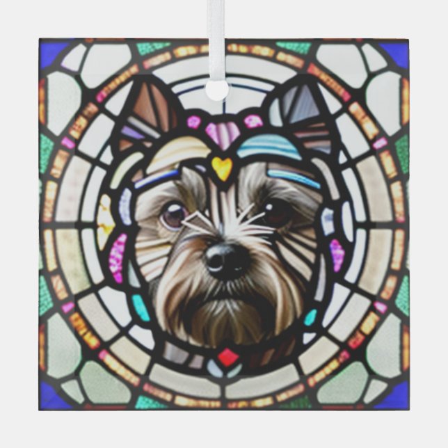 Cairn Terrier "Festes Glas" Ornament Aus Glas (Vorderseite)