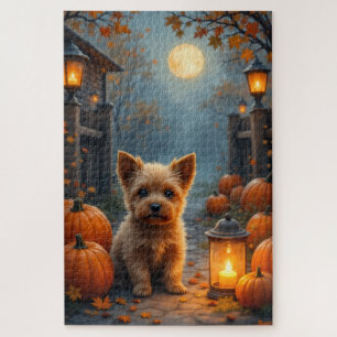 Cairn Terrier Gemütliches Cottage Halloween Kunst Puzzle