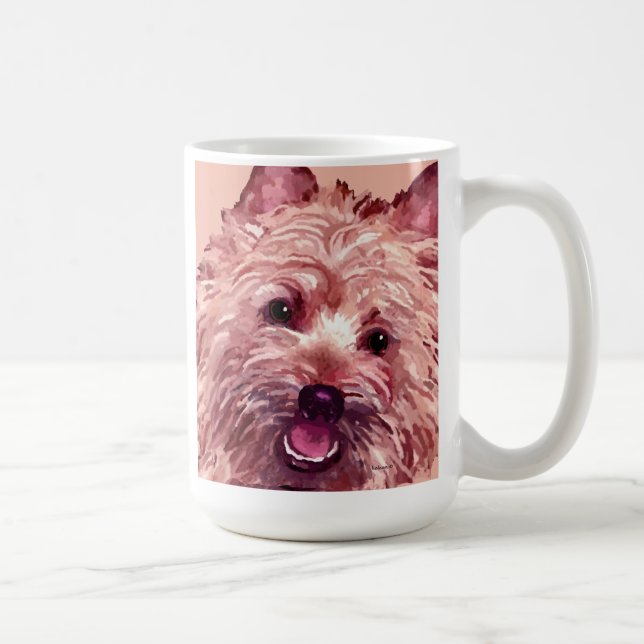 Cairn-Terrier-Gesichts-Kunst-Tasse Tasse (Rechts)