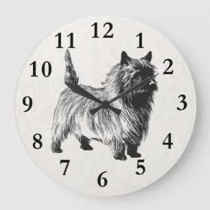 cairn terrier große wanduhr
