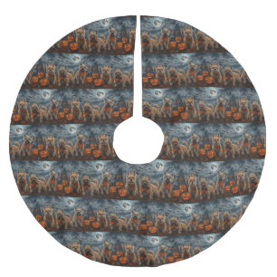 Cairn Terrier Halloween Gruselig Polyester Weihnachtsbaumdecke
