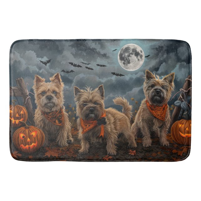 Cairn Terrier Halloween Spooky Badematte (Vorderseite)
