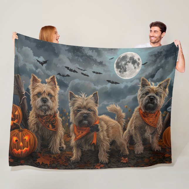 Cairn Terrier Halloween Spooky Fleecedecke (Beispiel)