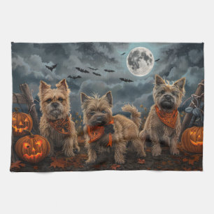 Cairn Terrier Halloween Spooky Geschirrtuch