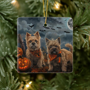 Cairn Terrier Halloween Spooky Keramikornament