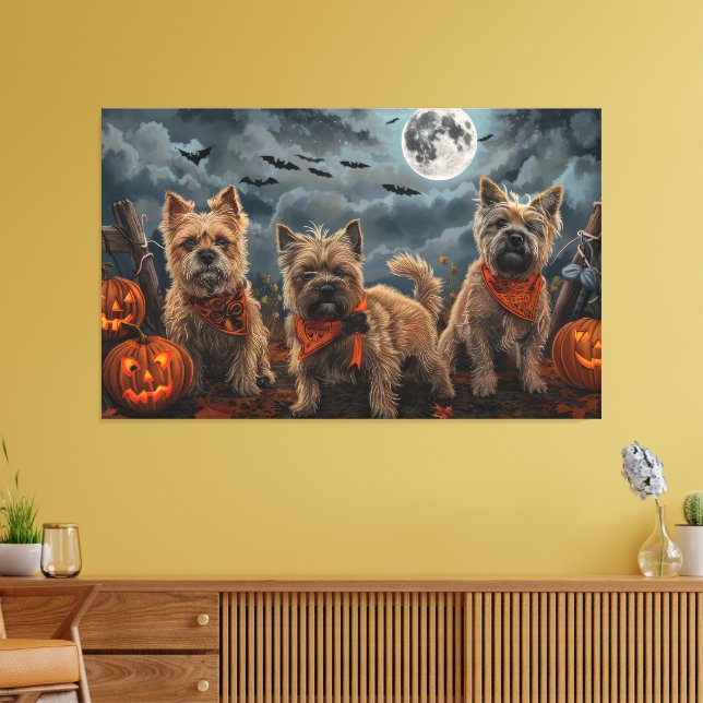 Cairn Terrier Halloween Spooky Leinwanddruck (Insitu (Wohnzimmer))
