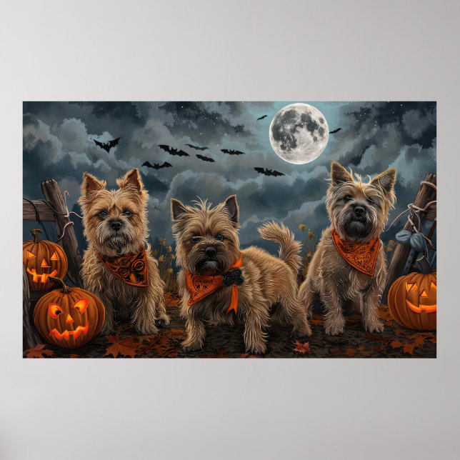 Cairn Terrier Halloween Spooky Poster (Vorne)