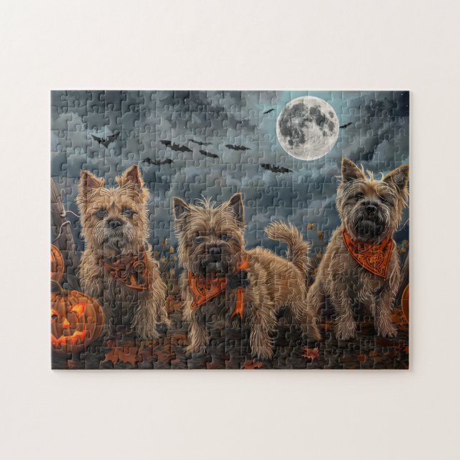 Cairn Terrier Halloween Spooky Puzzle (Horizontal)
