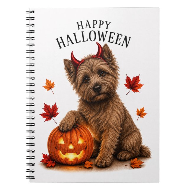 Cairn Terrier Halloween Teufelshund Notizblock (Vorderseite)