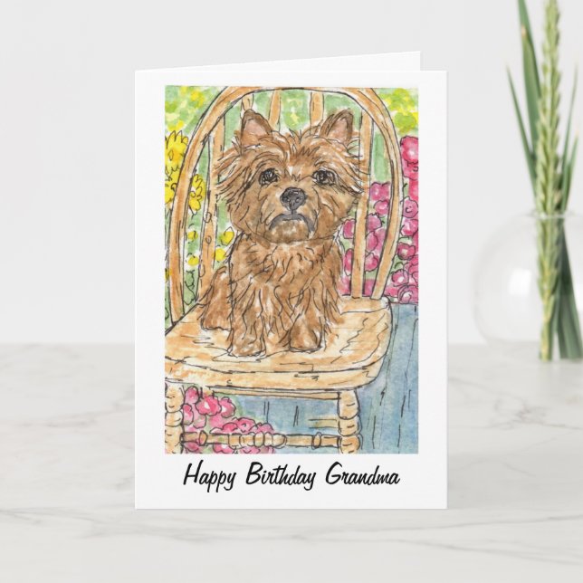 Cairn Terrier Happy Birthday Oma Gran Card Karte (Vorderseite)