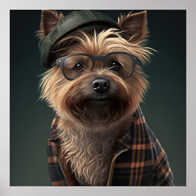 Cairn Terrier Hipster Dog Poster (Vorne)