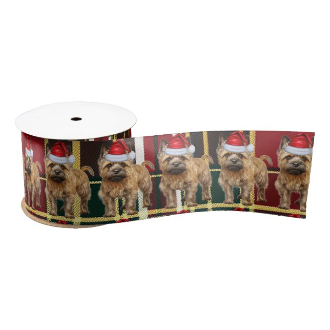 Cairn Terrier Holiday Kariert Funny Dog Weihnachte Satinband (Spule)