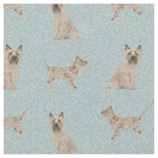Cairn-Terrier-Hund hellblau Stoff (Nahaufnahme)