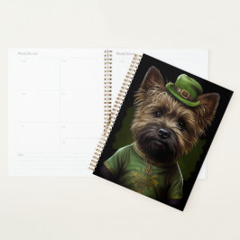 Cairn Terrier Hund in St. Patrick's Day Dress Planer